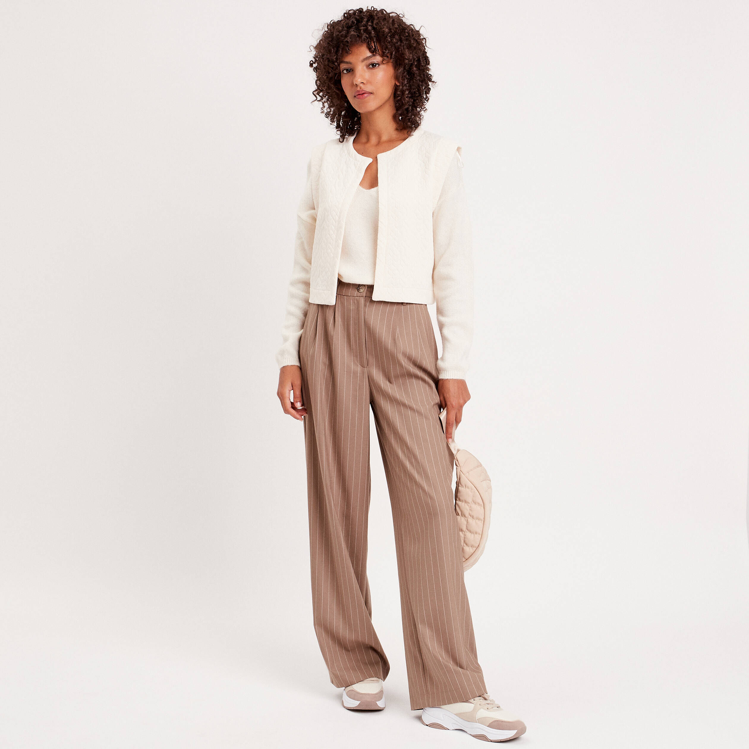 Pull manches longues ivoire femme | Cache Cache