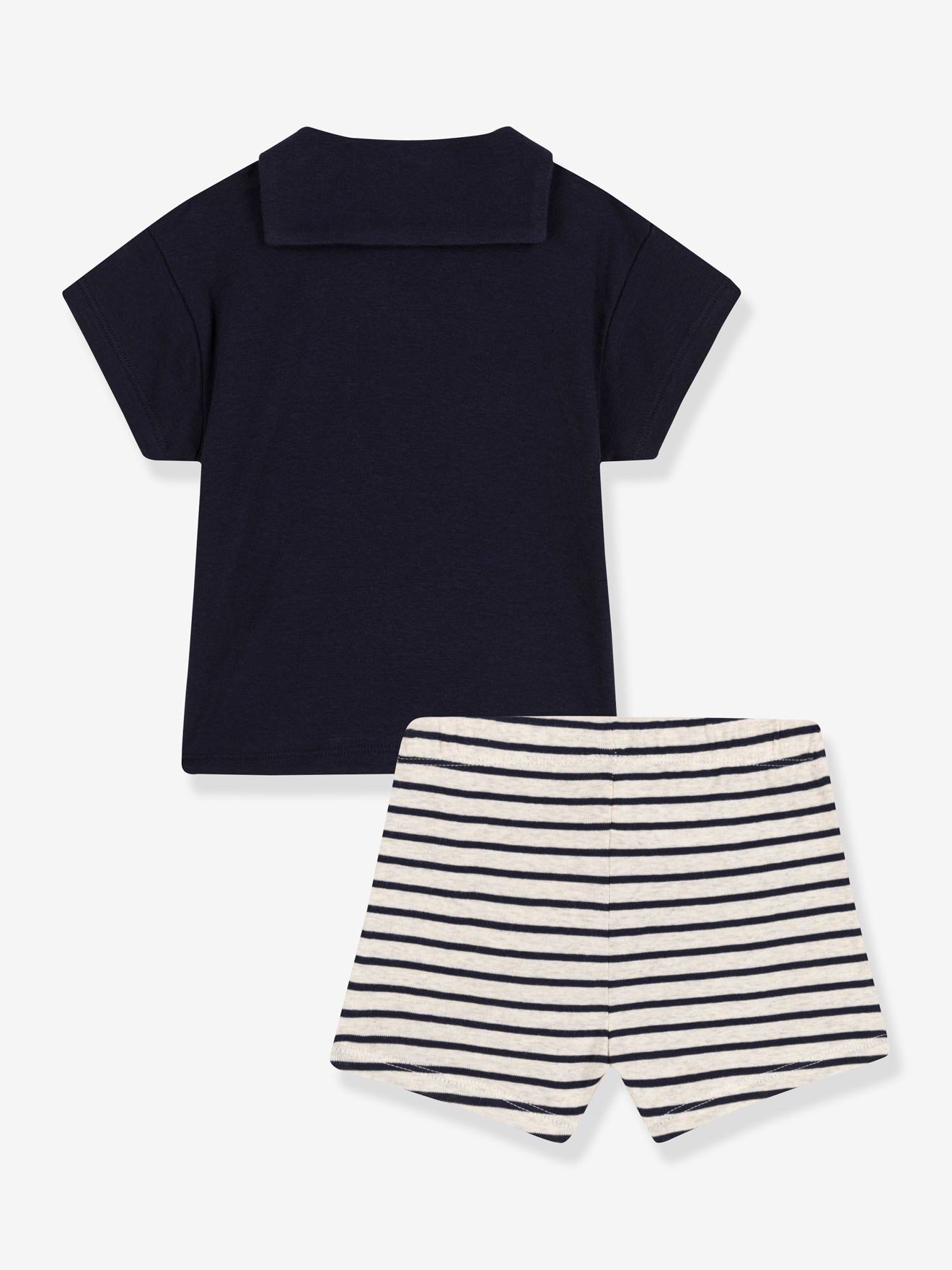 Petit Bateau 2-teiliges Baby-Set PETIT BATEAU, Bio-Baumwolle - blau