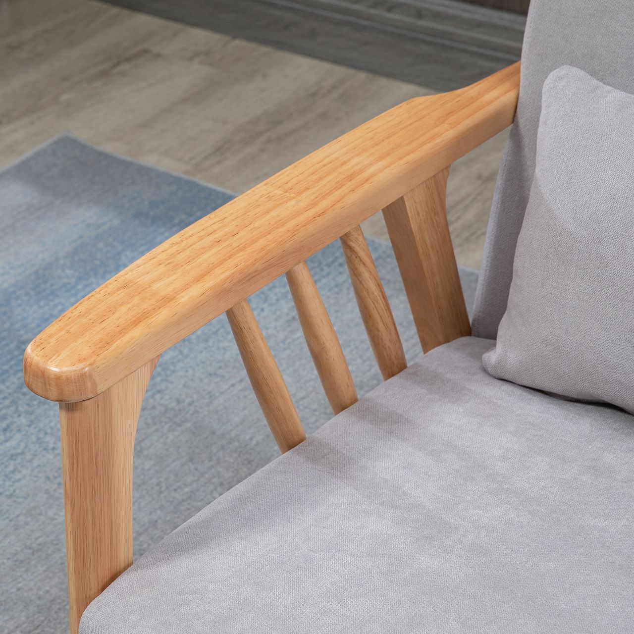 HOMCOM Zweisitzer 2-Sitzer Sofa, Doppelsofa mit Armlehne, Loveseat mit Samtoptik