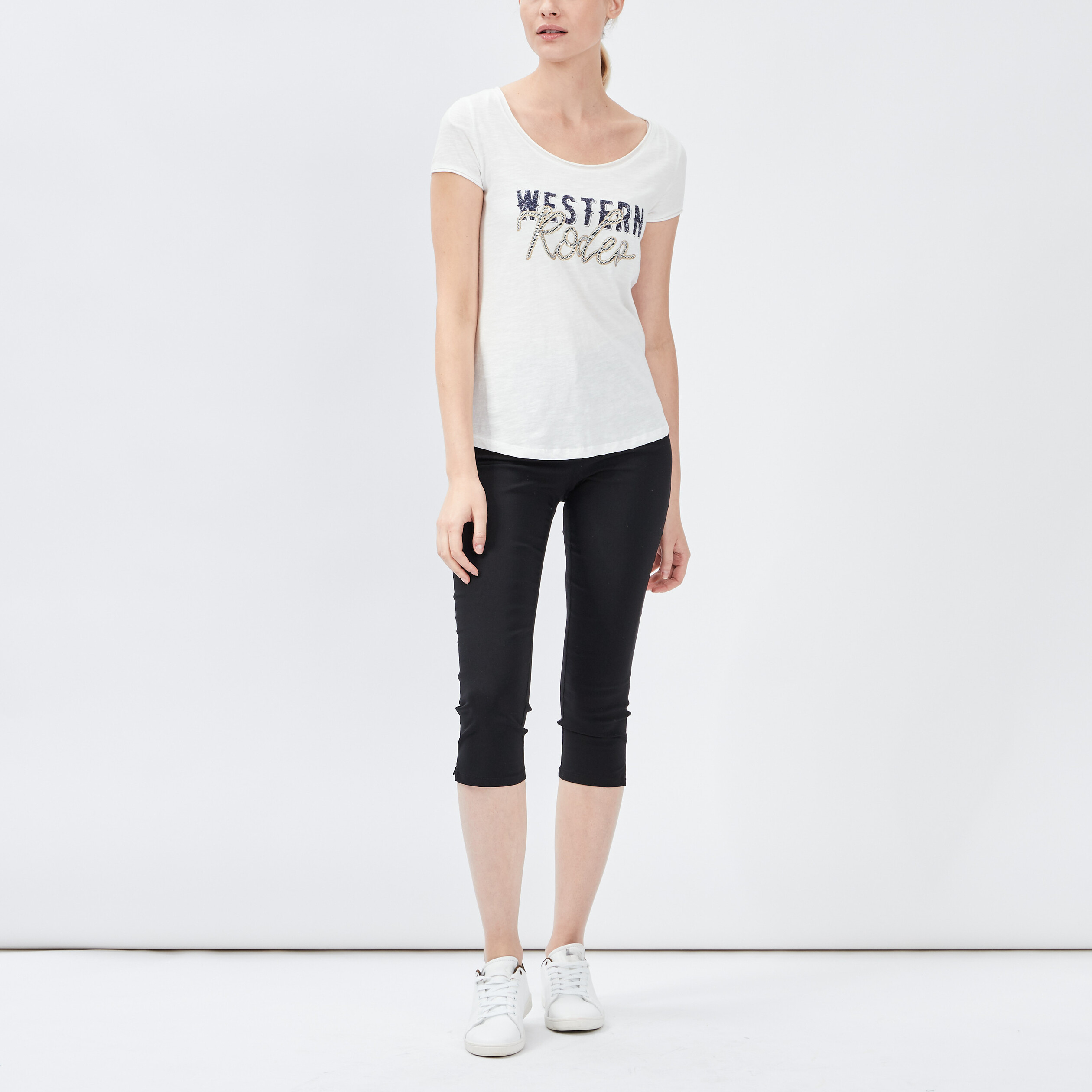 Pantacourt slim noir femme | La Halle