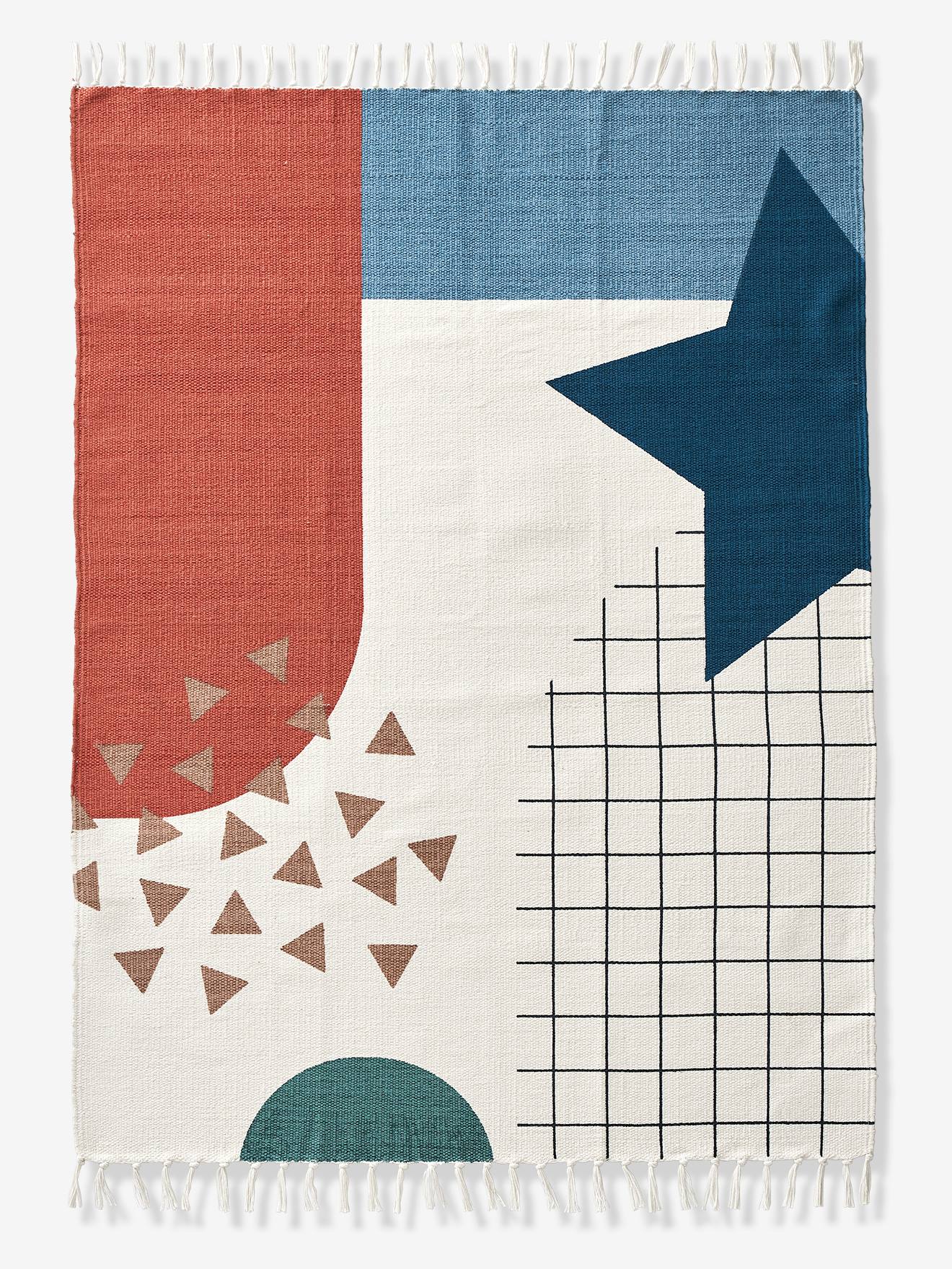 Tapis Arty bleu / multicolore
