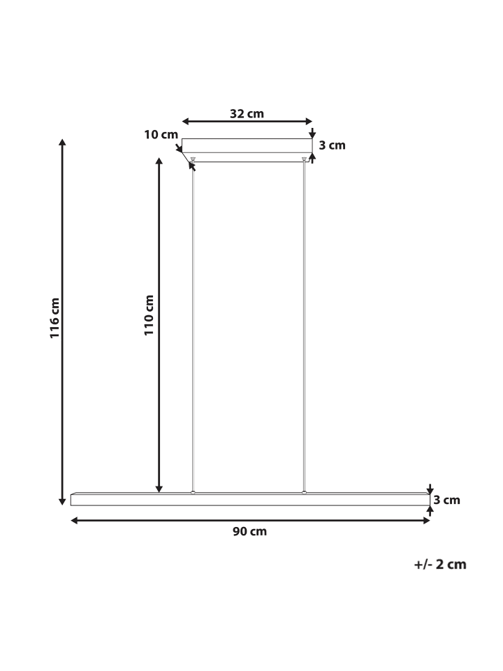 Beliani Pendelleuchten CANDELERO in Schwarz - (W) 90 x (H) 116 x (L) 10 cm günstig kaufen onesize