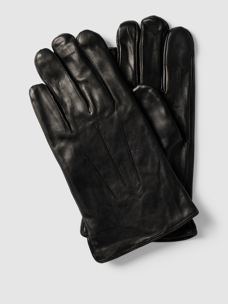 Handschuhe aus Leder in schwarz