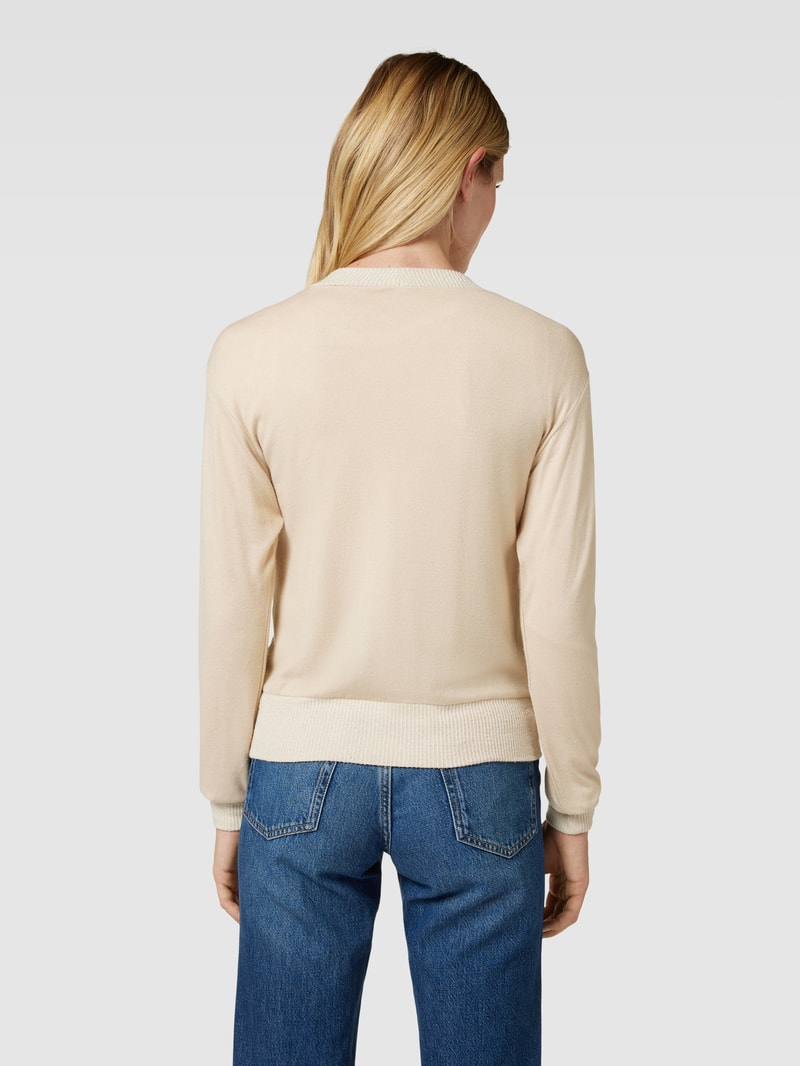 Cardigan mit gerippten Abschlüssen Modell 'COZY KNIT' in beige