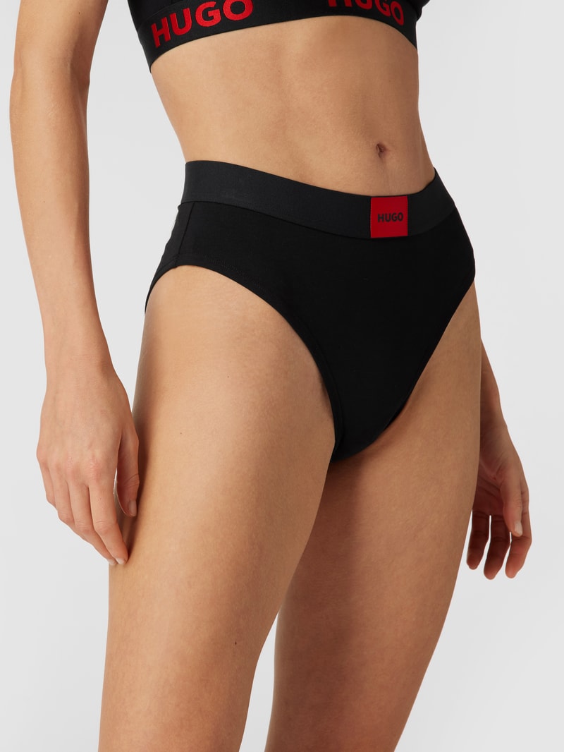 Slip mit Label-Patch in schwarz