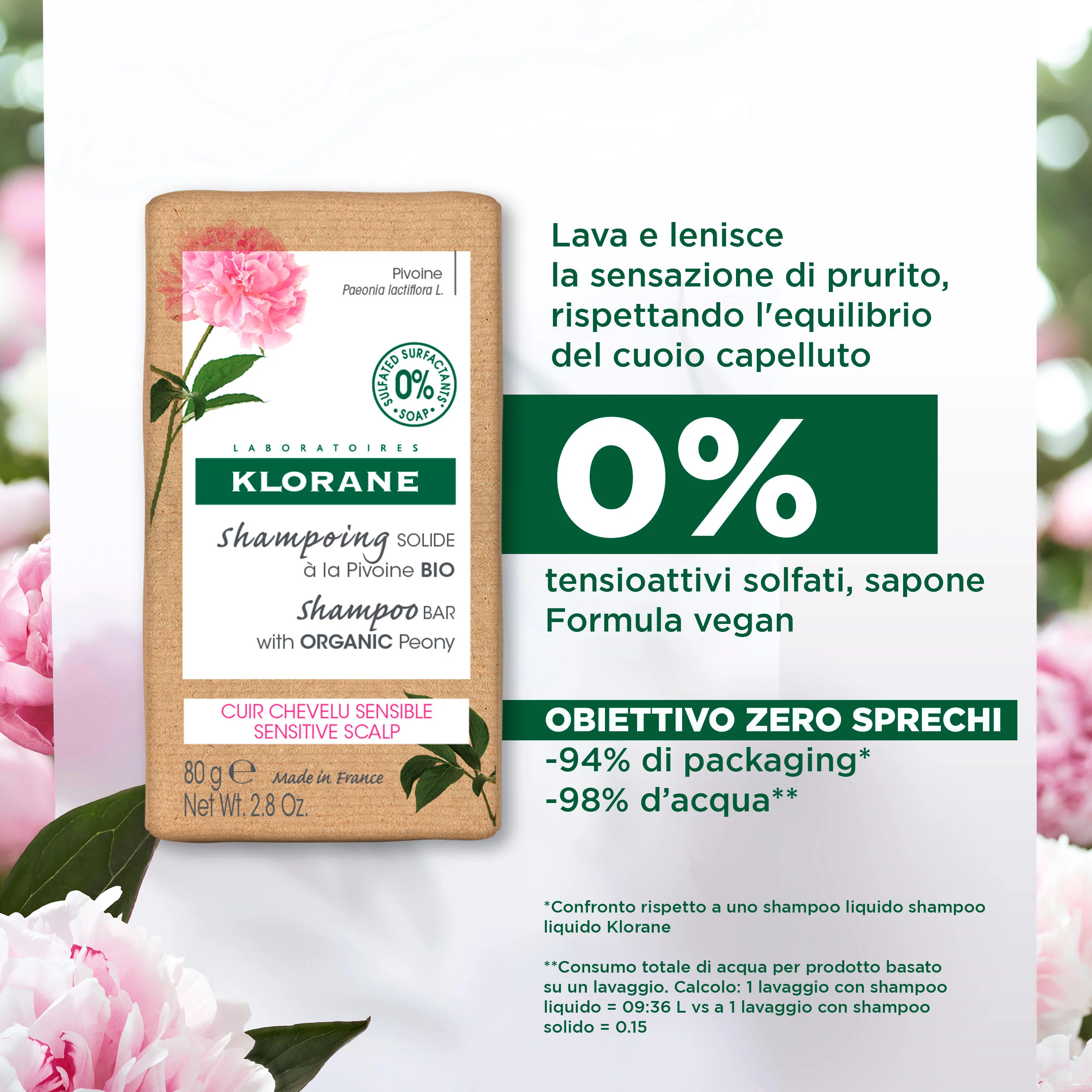 Shampoo Sólido Suavizante de Peônia - Shampoo Suave