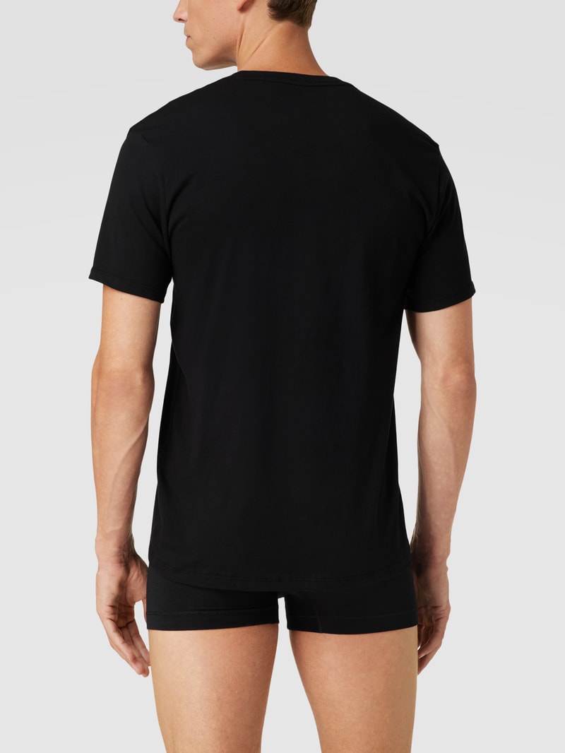 T-Shirt mit Logo-Detail im 3er-Pack in schwarz