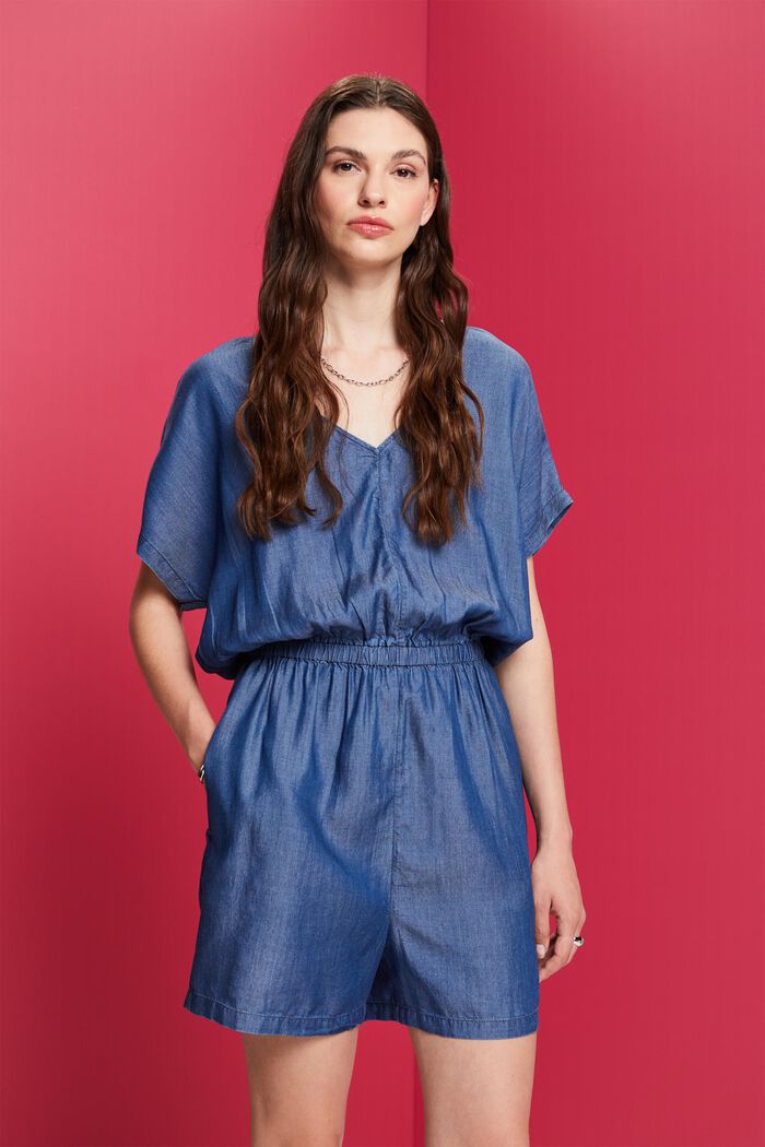 Kurzer Einteiler in Jeans-Optik, TENCEL™
