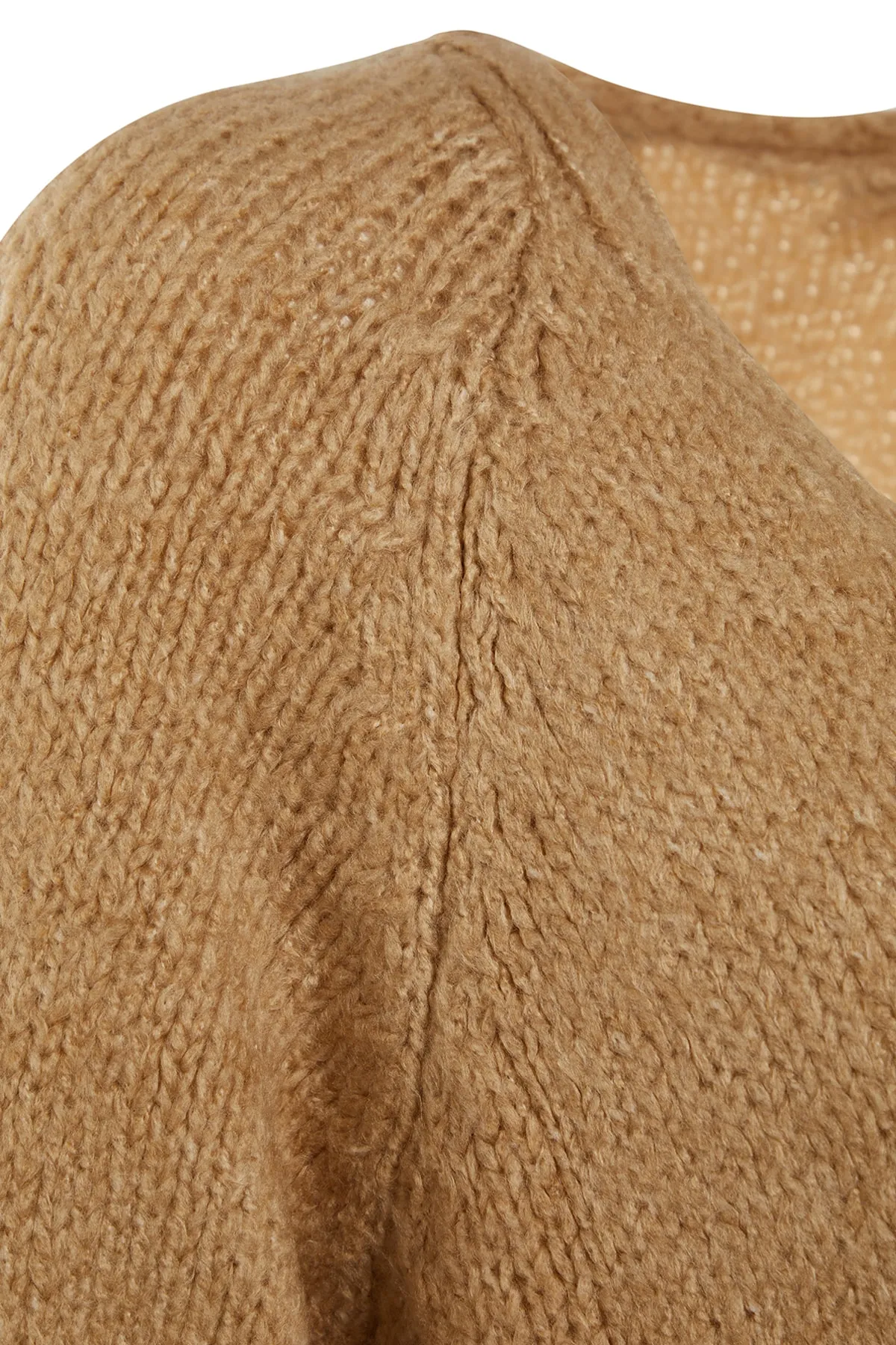 Trendyol Collection  Kamelfarbener, weicher, strukturierter Strickcardigan mit weiter Passform TWOAW21HI0555