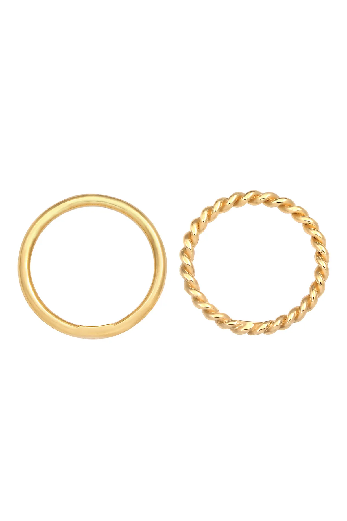 ELLI  Ring Basic Twisted 2er Set 925 Silber
