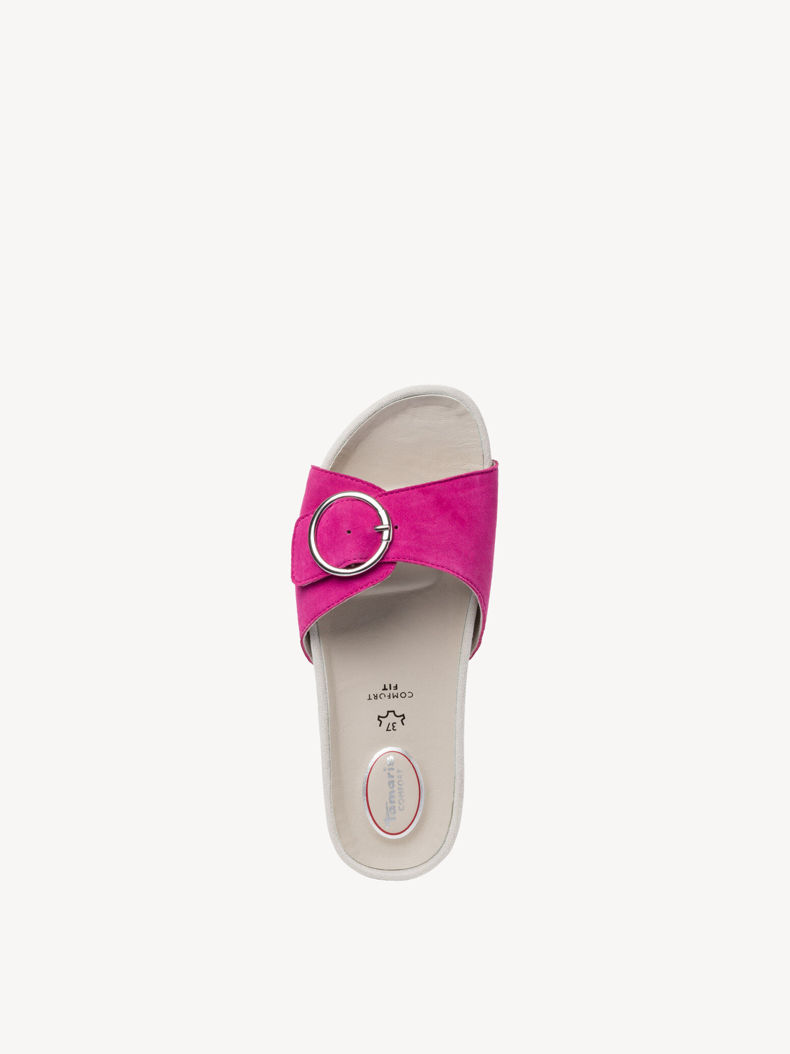 Mule en cuir - rose fuchsia