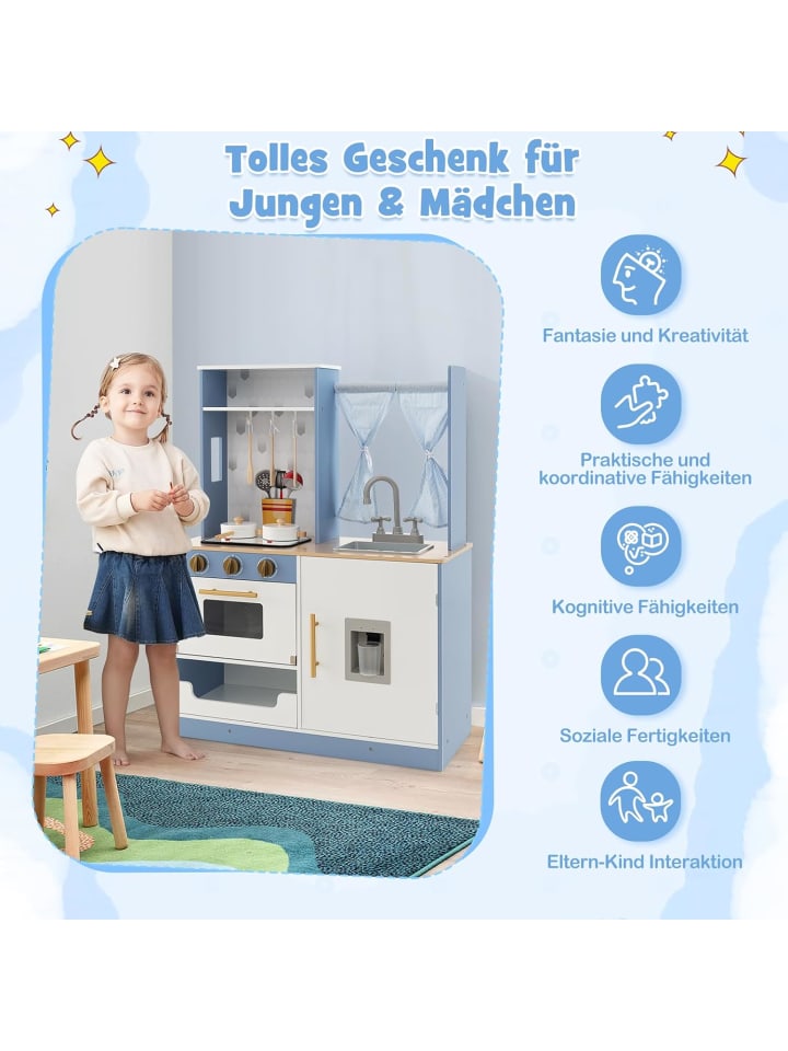 COSTWAY Spielküche ab 3 Jahren in Blau günstig kaufen onesize