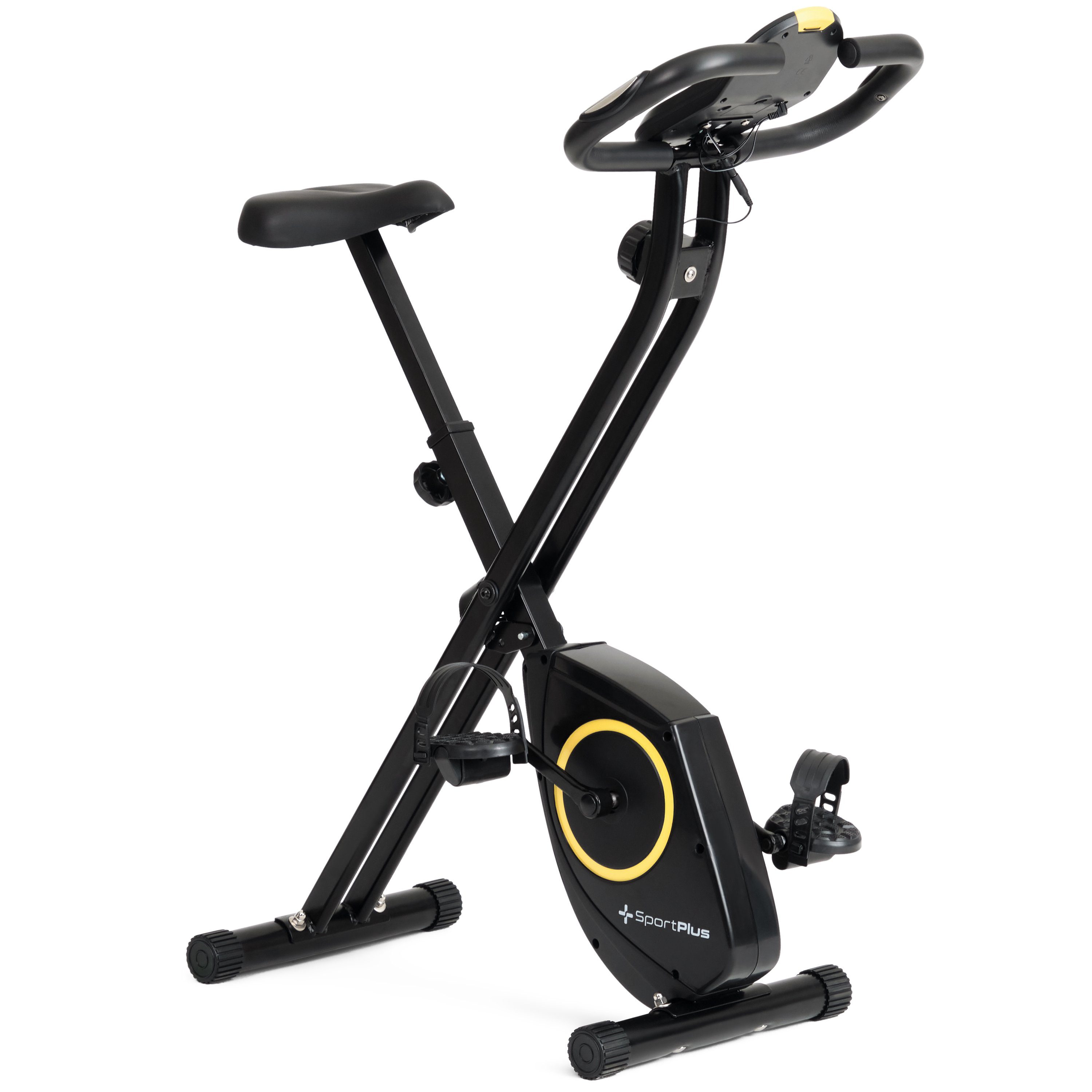 SportPlus Heimtrainer SP-HT-1200-B-iE, Heimtrainer, klappbar für zuhause, X-Bike mit 8 Stufen