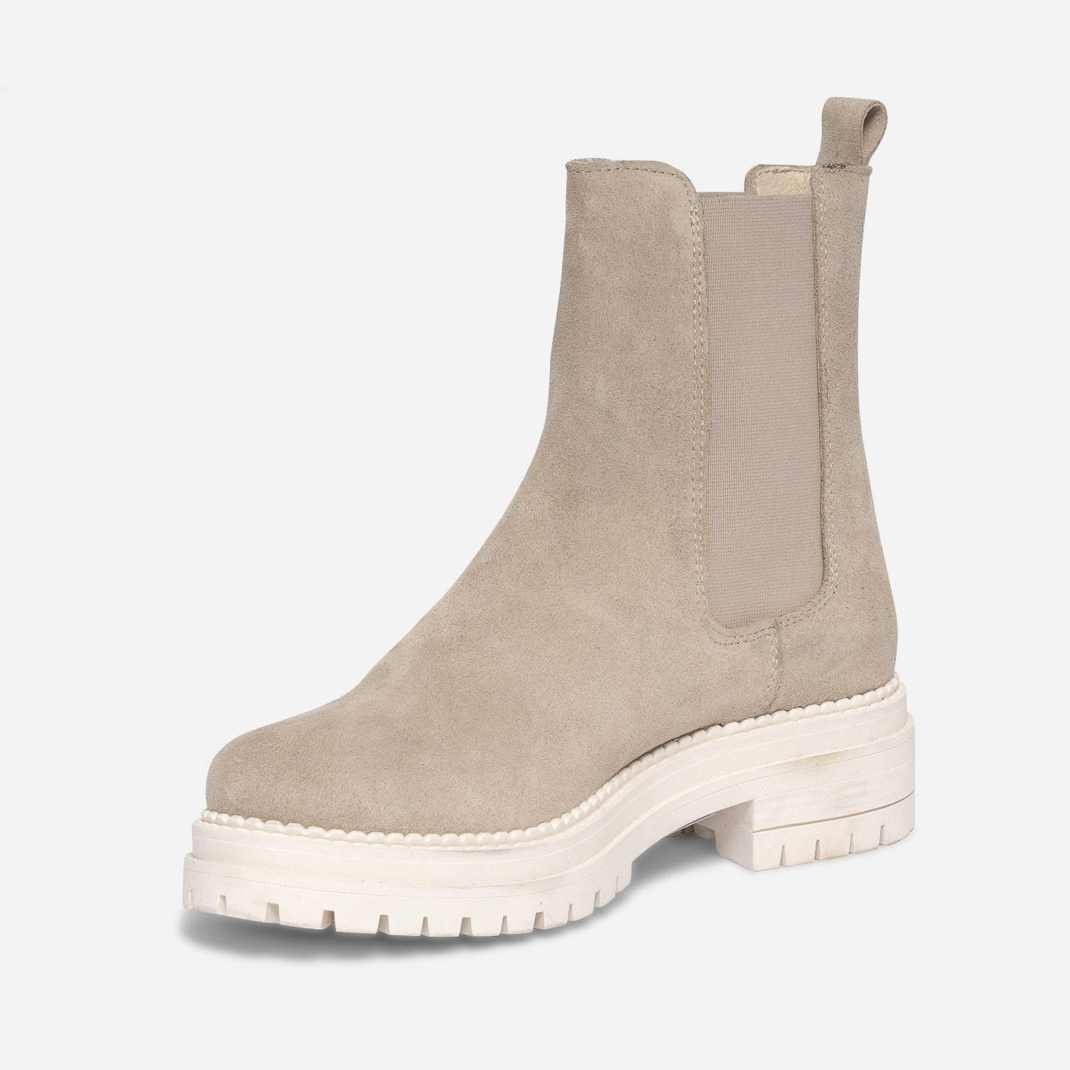Chelsea boots TEXTO beige en cuir velours