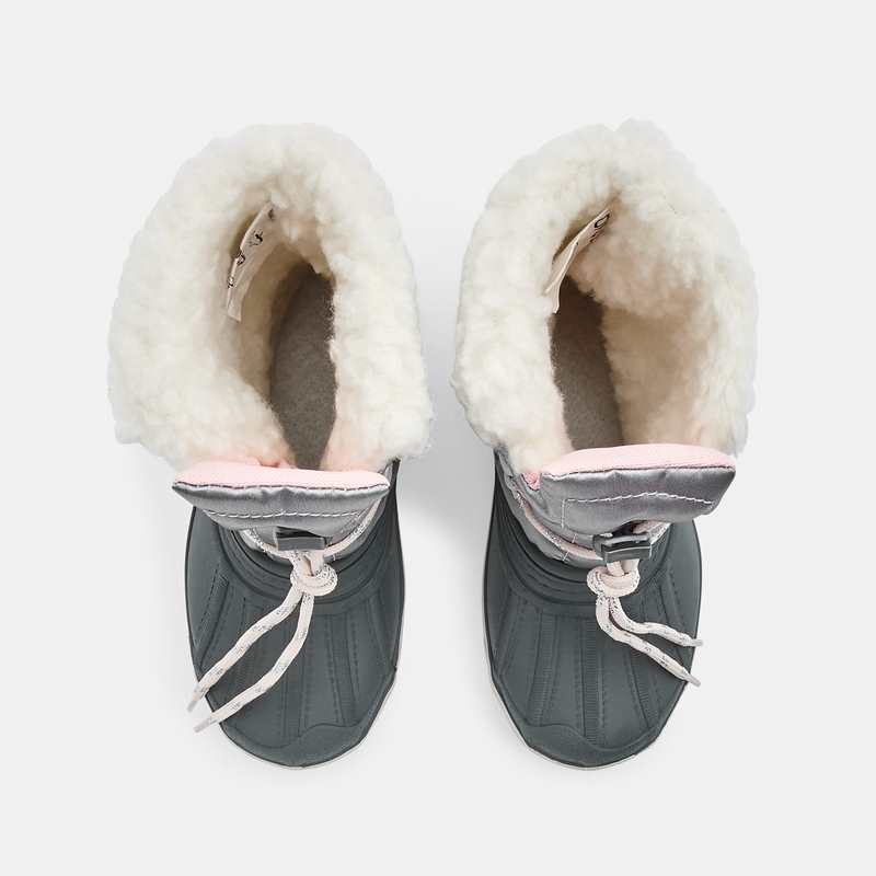 Bottes de neige métallisées grises fille