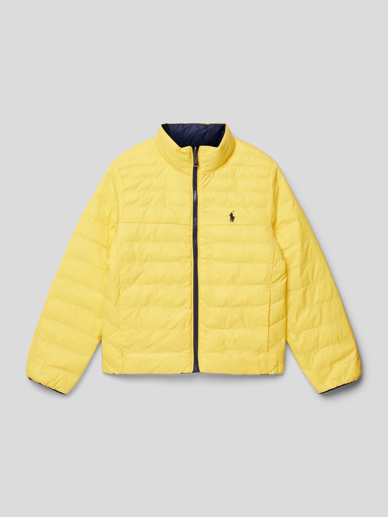 Steppjacke mit Label-Stitching in marineblau