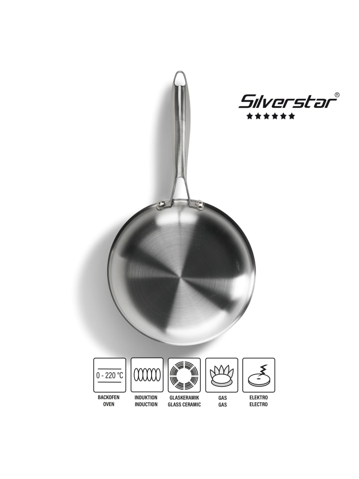 Stoneline Edelstahlpfanne Bratpfanne | ohne Deckel in Edelstahl | 20cm günstig kaufen 20 cm