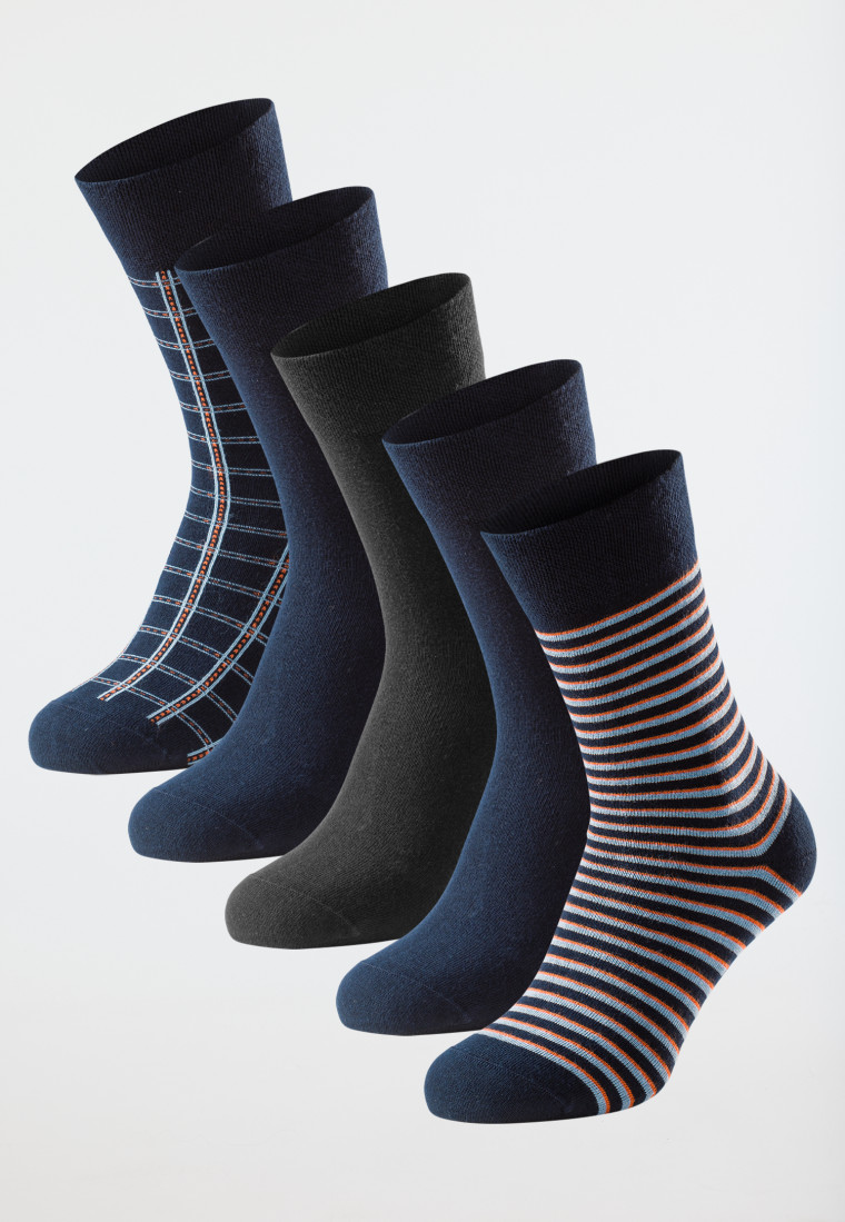Socken 5er-Pack mehrfarbig gemustert - Bluebird