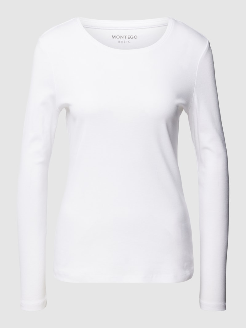 Longsleeve mit Rundhalsausschnitt in weiß