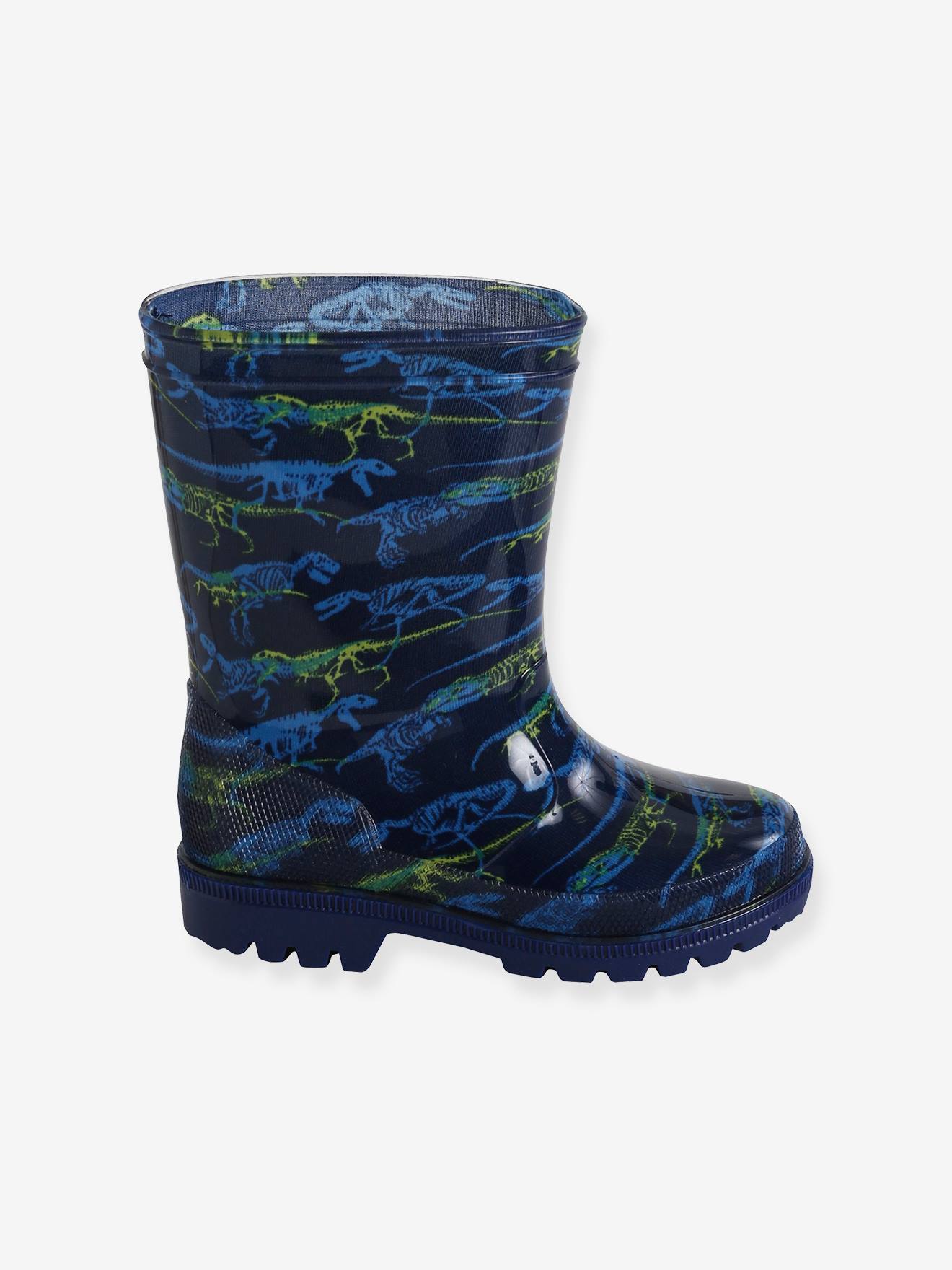 Bottes de pluie imprimées enfant bleu imprimé