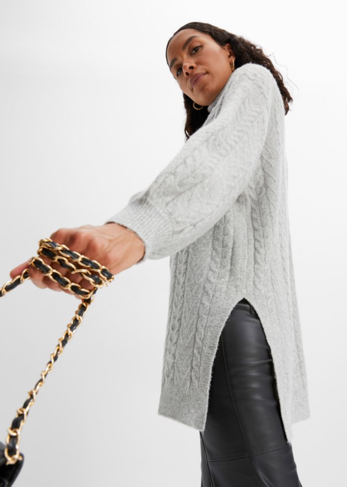 Rollkragenpullover mit Schlitz