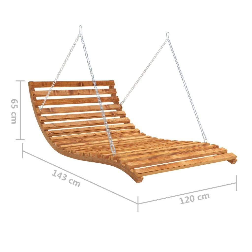 vidaXL Hollywoodschaukel Bettschaukel Liegeschaukel Bugholz Massiv Teak-Finish 143x120x65 cm Ho