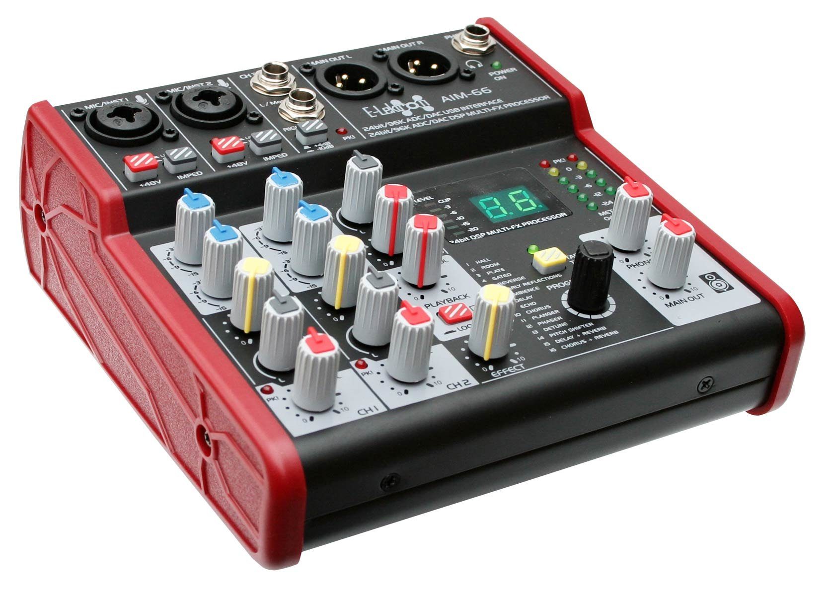 E-Lektron Mischpult AIM 24-Bit USB Interface, (2-tlg), Mikrofon-/Instrument-Kanäle, Stereo-Kanal, DSP Effekt-Prozessor