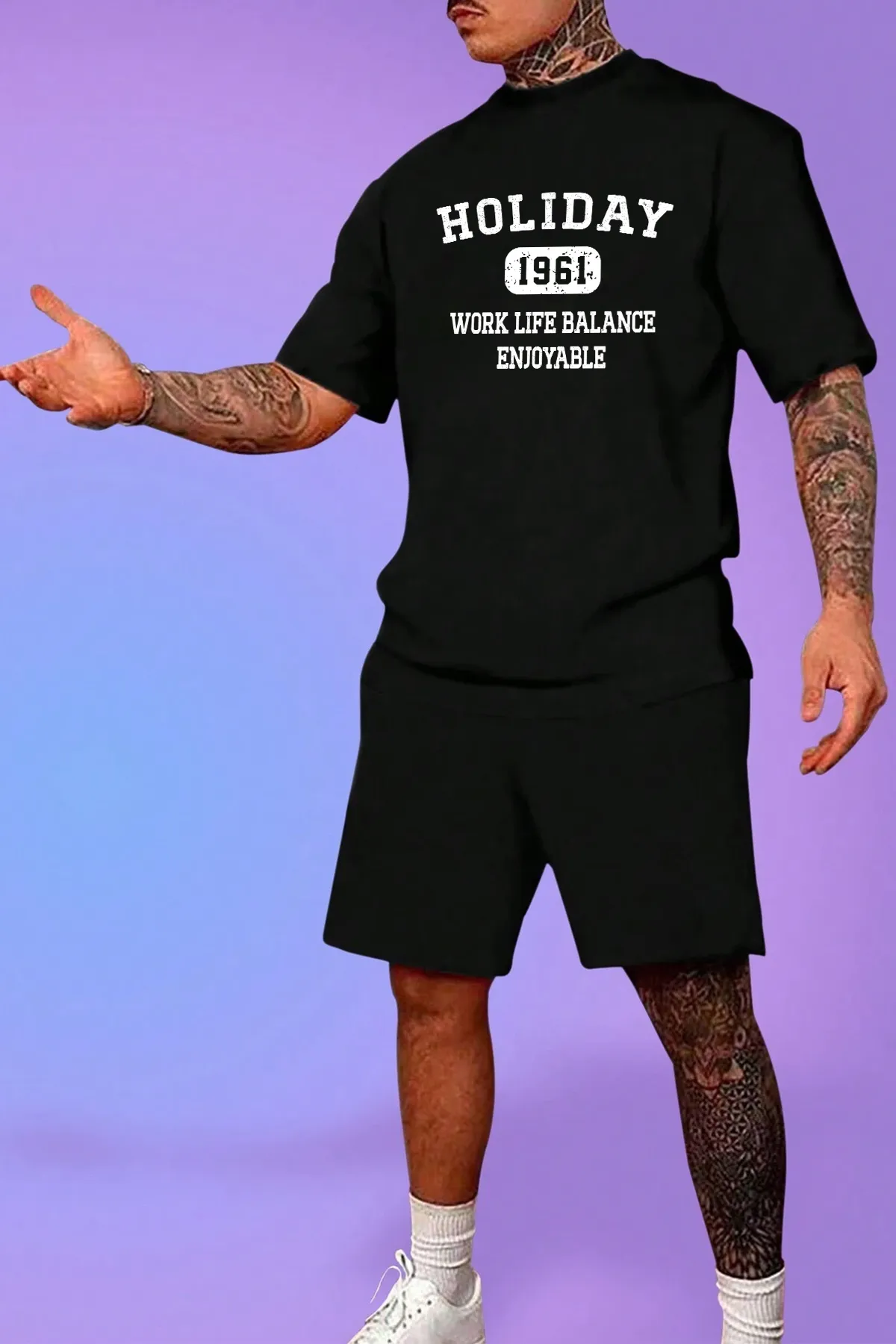 uyguntarz  Unisex-Shorts-Set mit Urlaubsprint