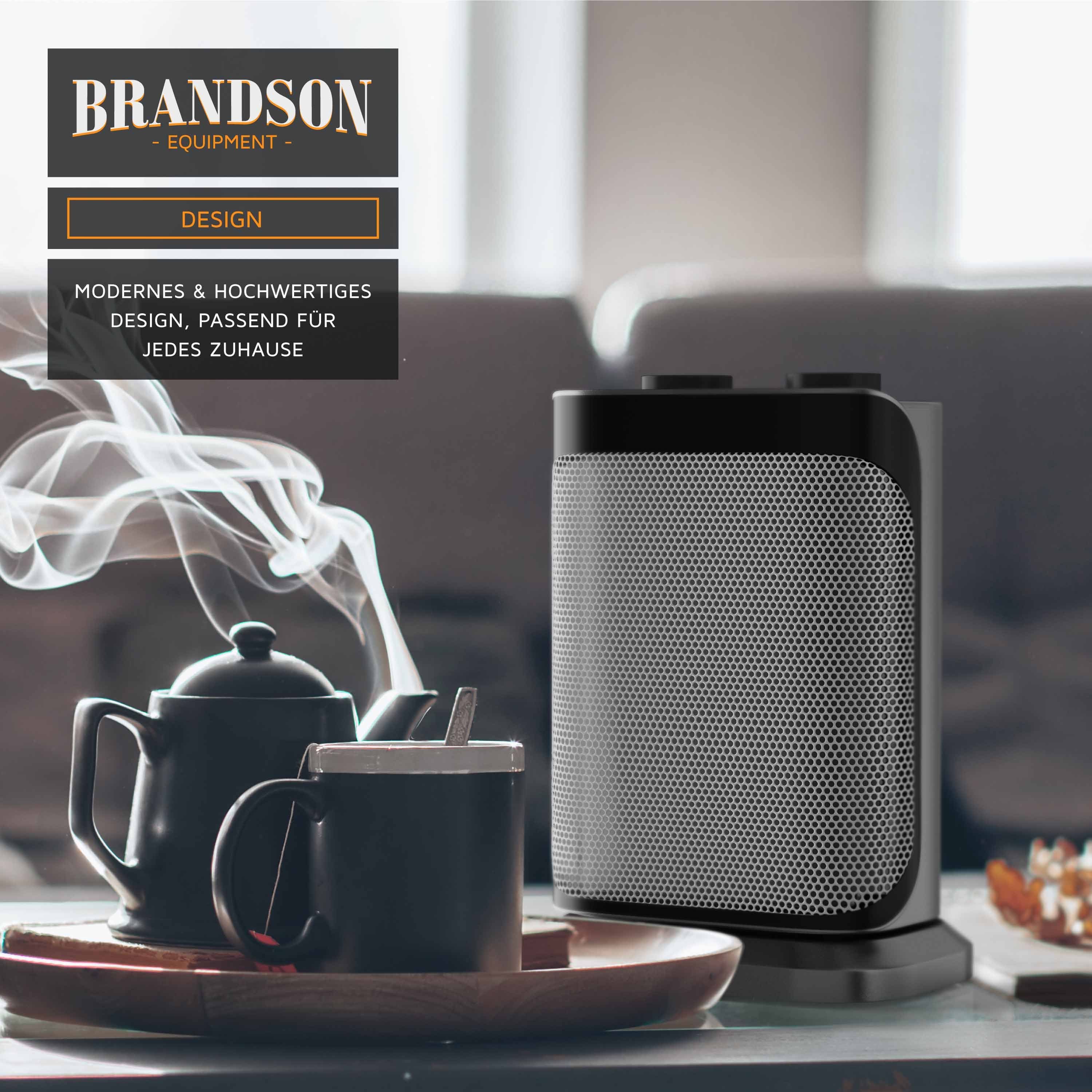 Brandson Keramikheizlüfter, 1500 W, Keramik Heizlüfter mit Oszilationsfunktion, Bad Keramikheizgerät