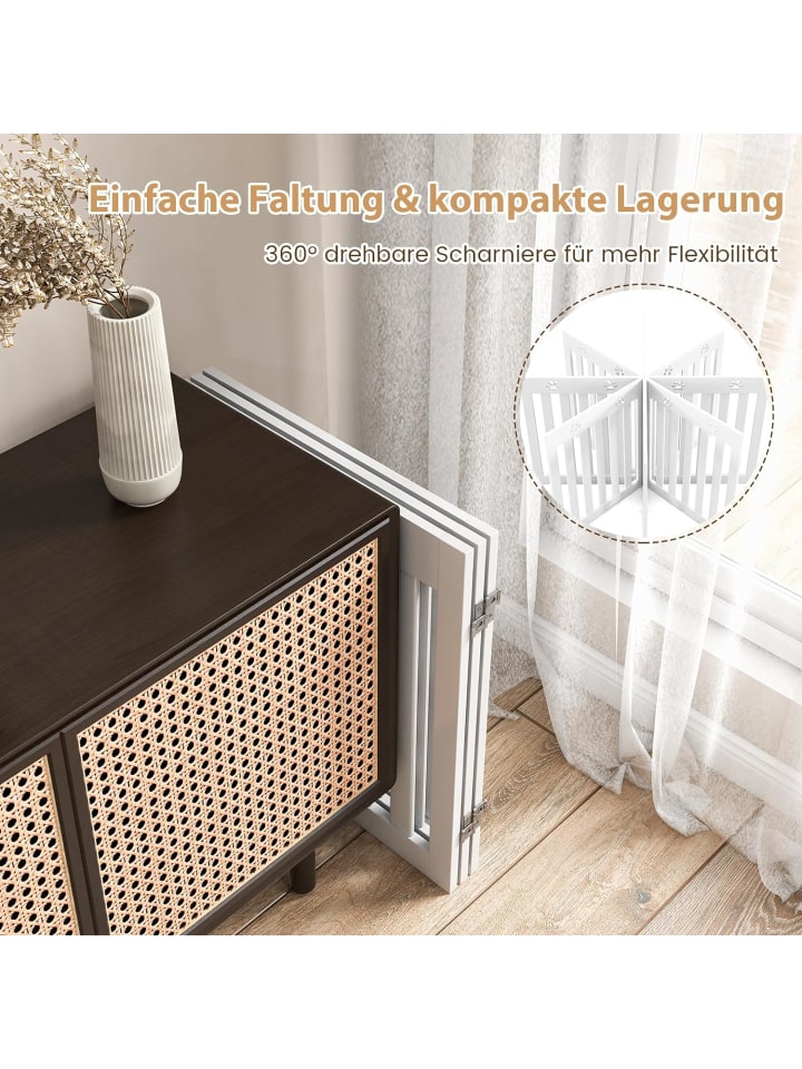 COSTWAY Absperrgitter Hunde 3 tlg. 60cm in Weiß günstig kaufen onesize