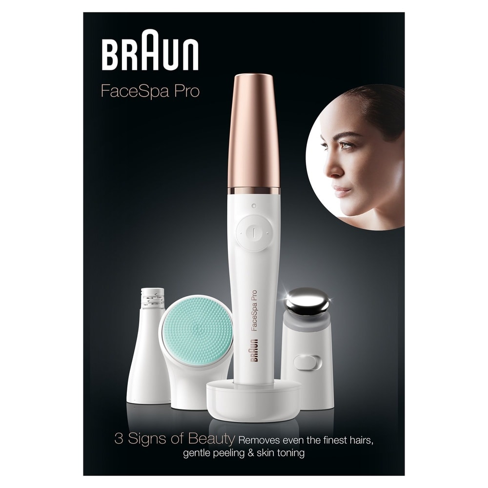 braun Braun FaceSpa Pro 913 Épilateur Visage Blanc/Bronze Epilateur + Brosse Visage