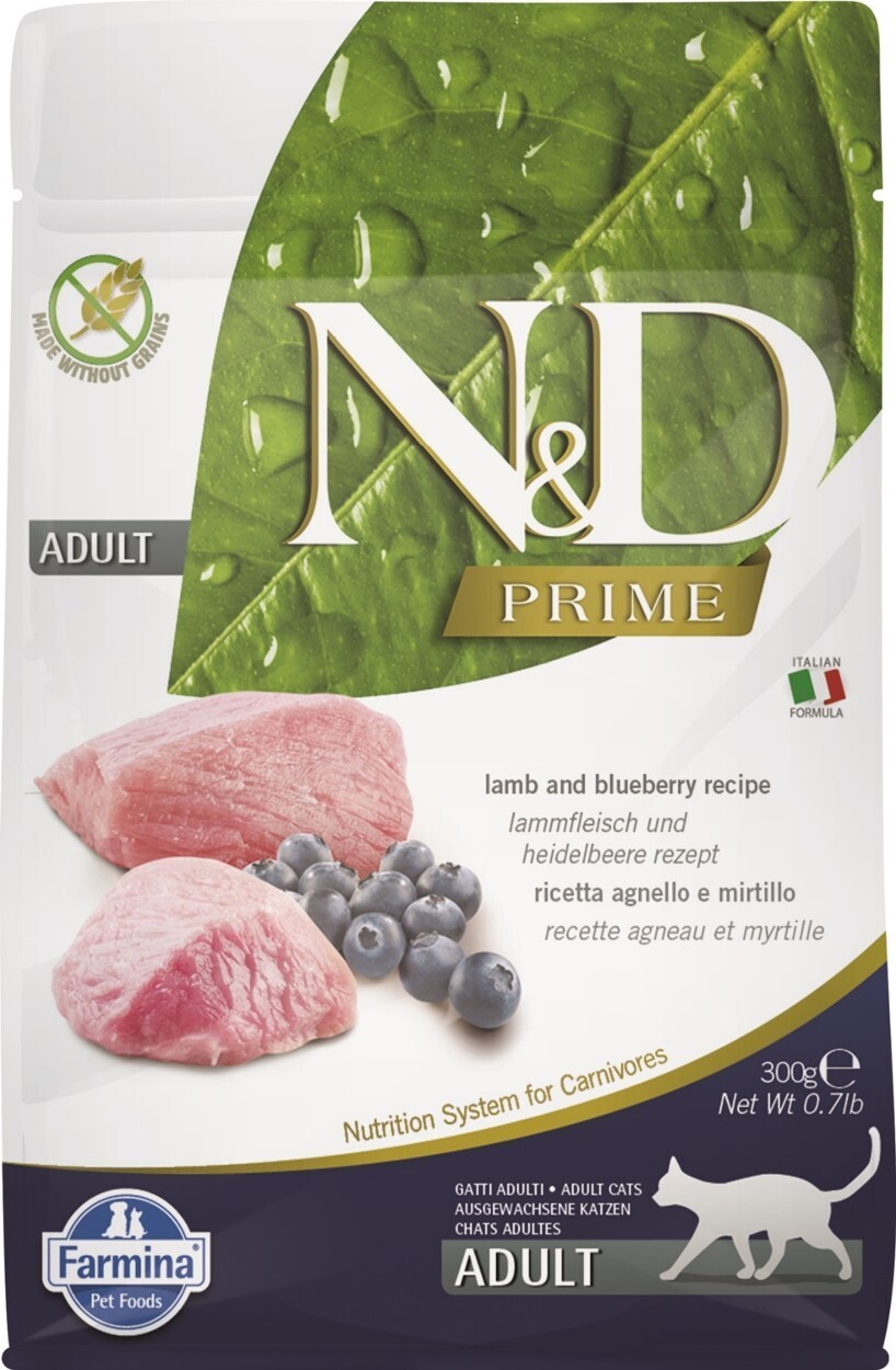 Farmina N&D Trockenfutter Farmina N&D Cat PRIME Adult Lamm und Heidelbeere 300 g