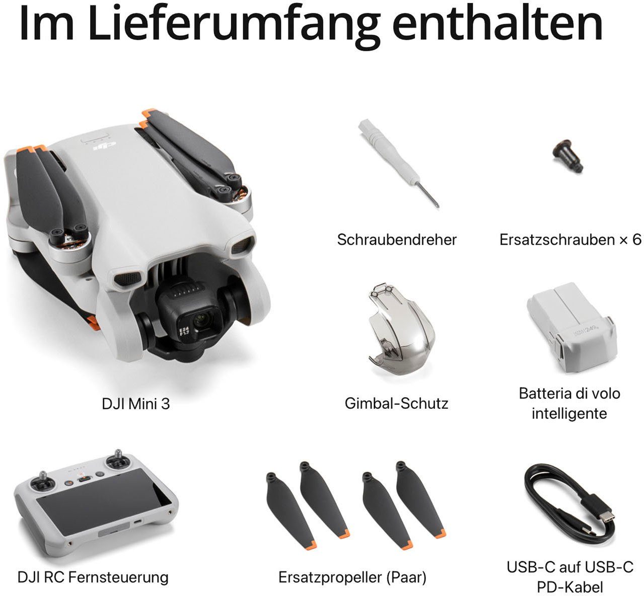 DJI Mini 3 Fly More Combo & DJI RC Drohne (4K Ultra HD)