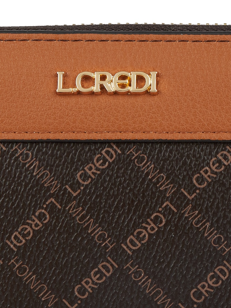 Portemonnaie mit Logo-Muster Modell 'Filiberta' - RFID-blocking in mittelbraun