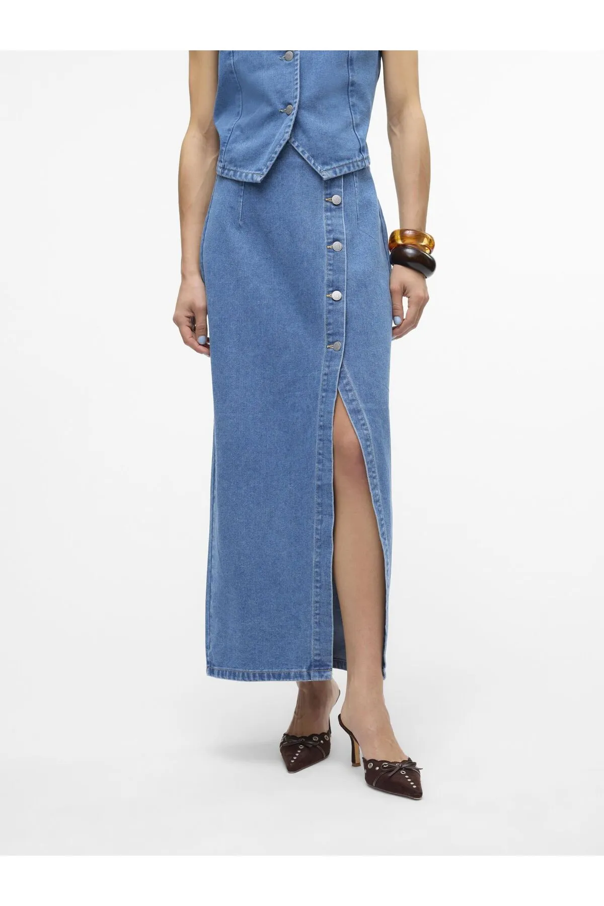 Vero Moda  Jeansrock Vmabbigail Langer Rock