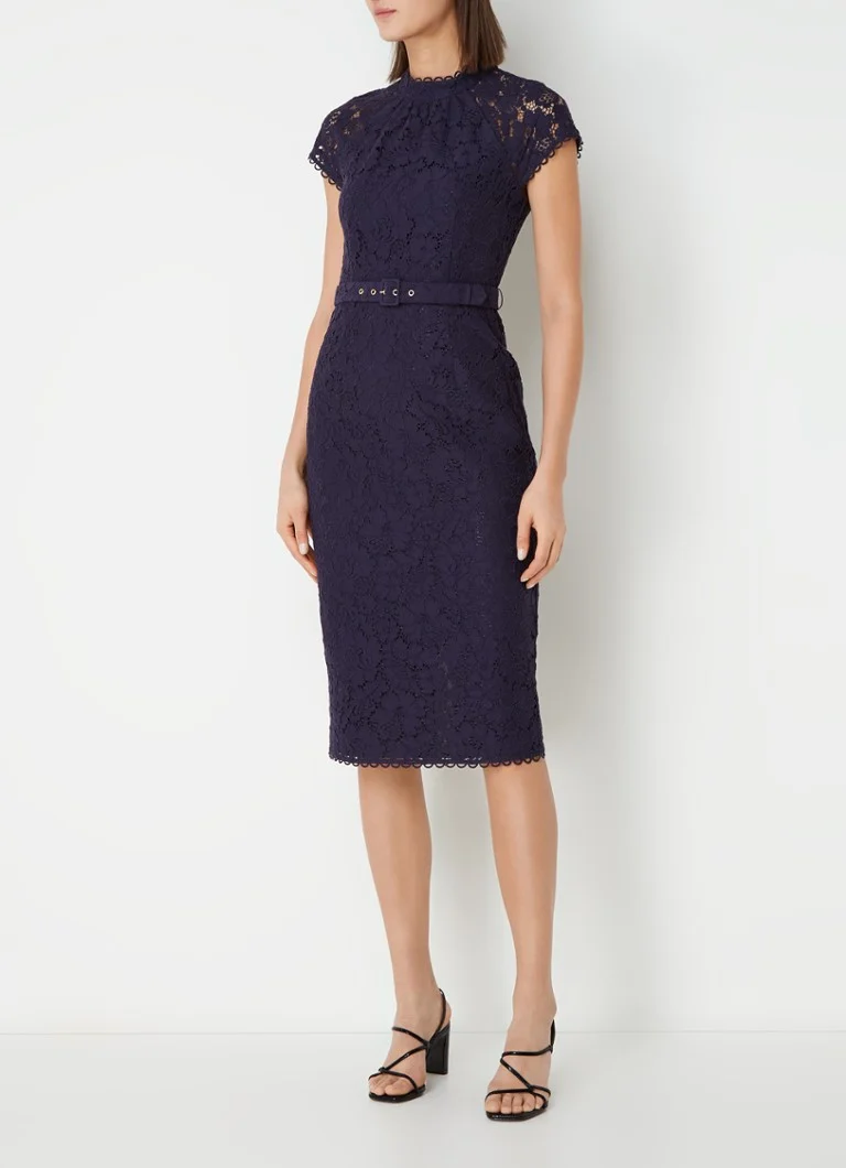 Vestido de encaje Aurora de Phase Eight, azul marino, talla 08