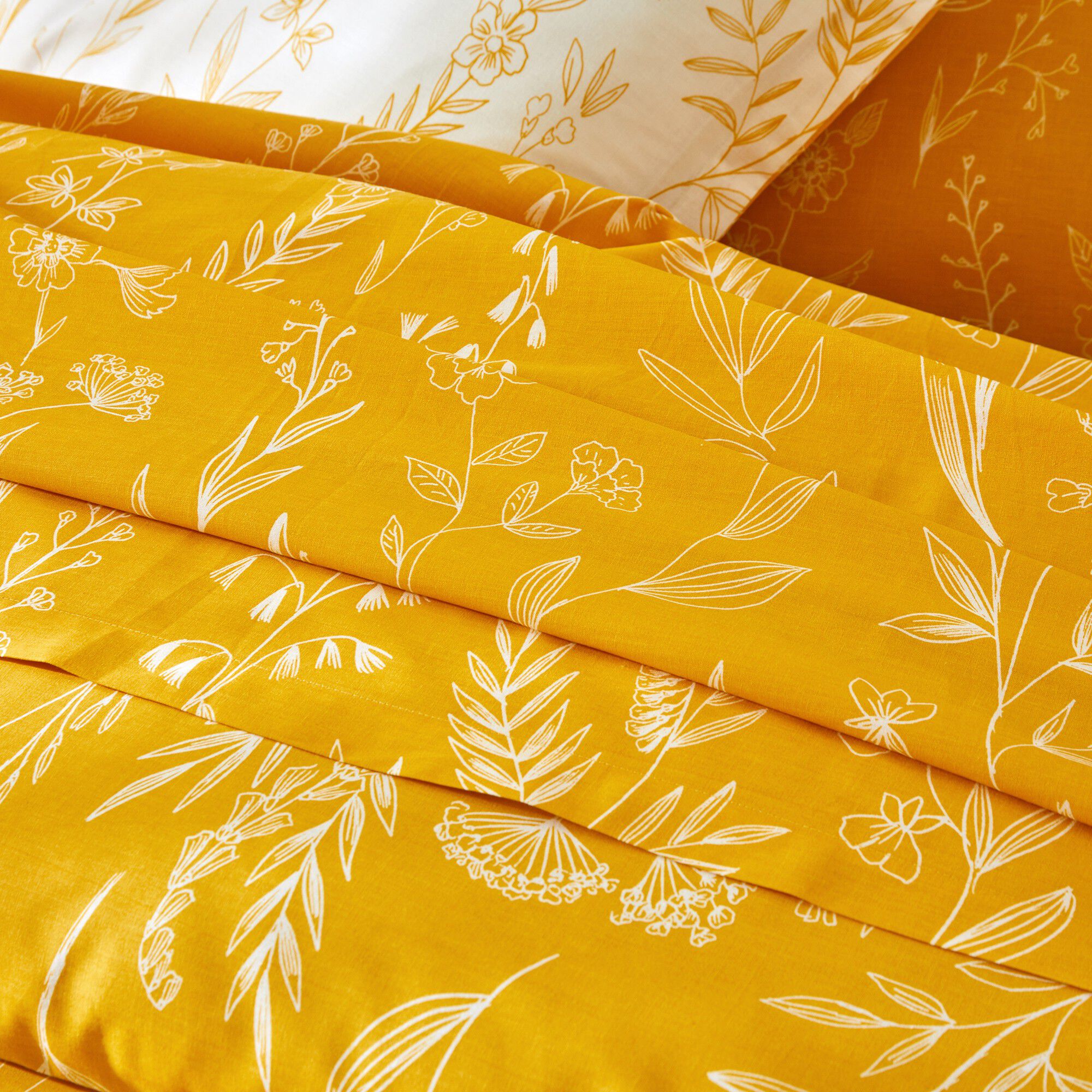 Linge de lit Alessia en coton imprimé fleuri