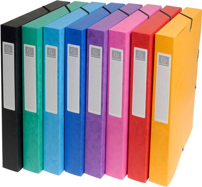 Exacompta Archivboxen 50300E DIN A4 Farbig sortiert Beschichteter Manila Karton 25 x 33 cm 8 Stück