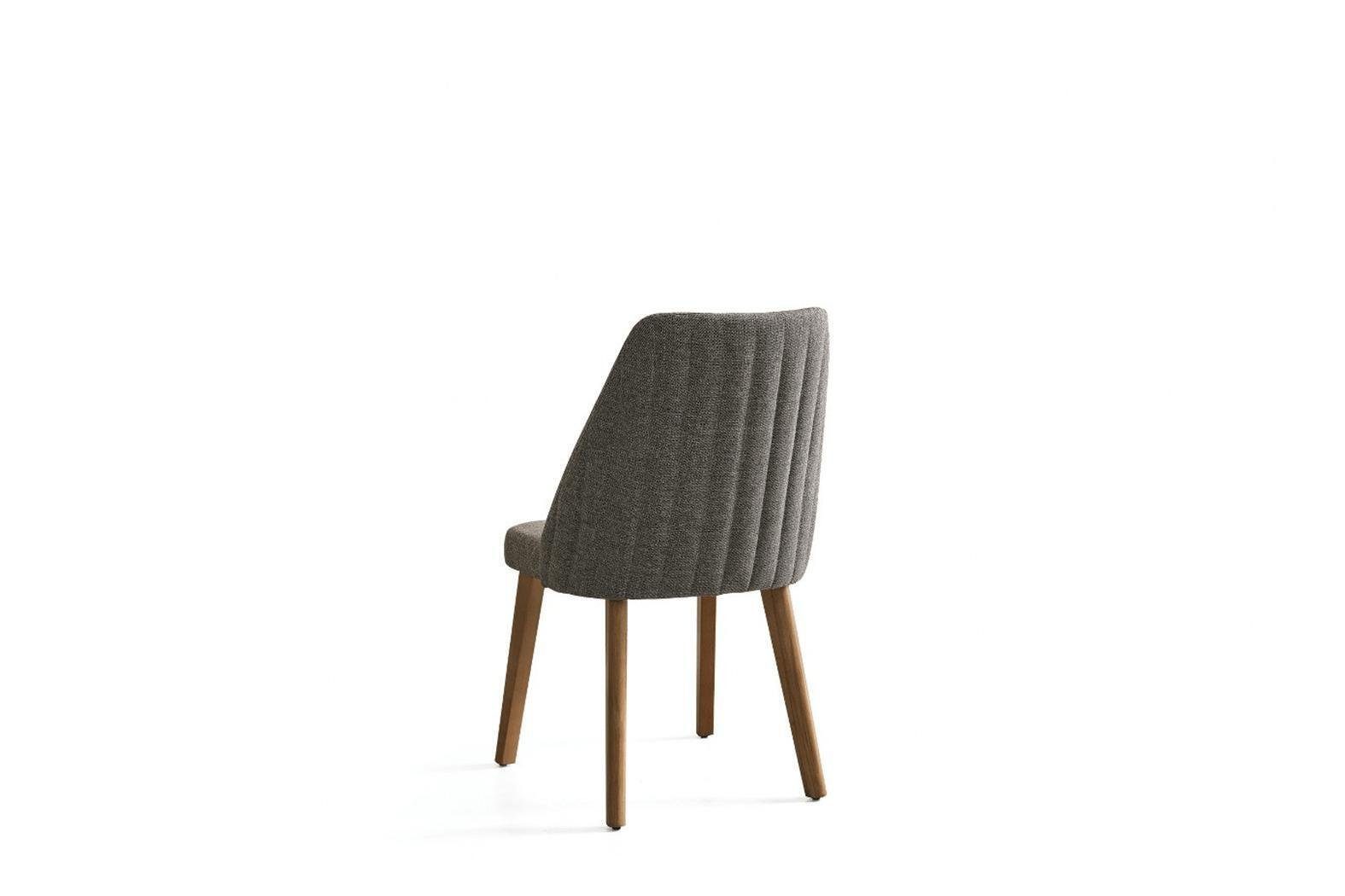JVmoebel Esszimmer-Set Braunes Esszimmer Set Designer Esszimmergarnitur Esstisch Stühle, (9-St., Esstisch, 6x Stühle, Sideboard, Spiegel), Made in Europa
