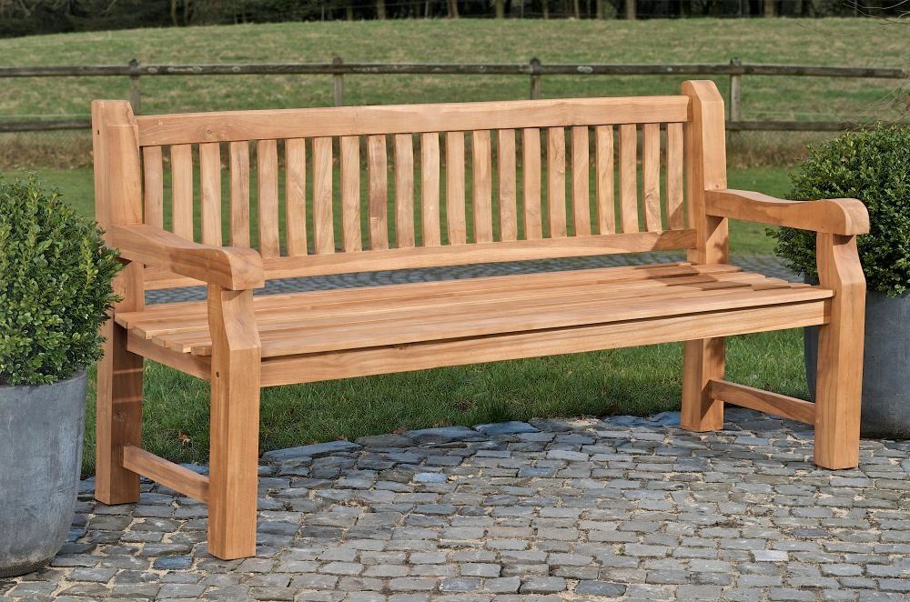 CLP Gartenbank Teakbank Jackson V2, Garten Bank Sitzbank Teak-Holz