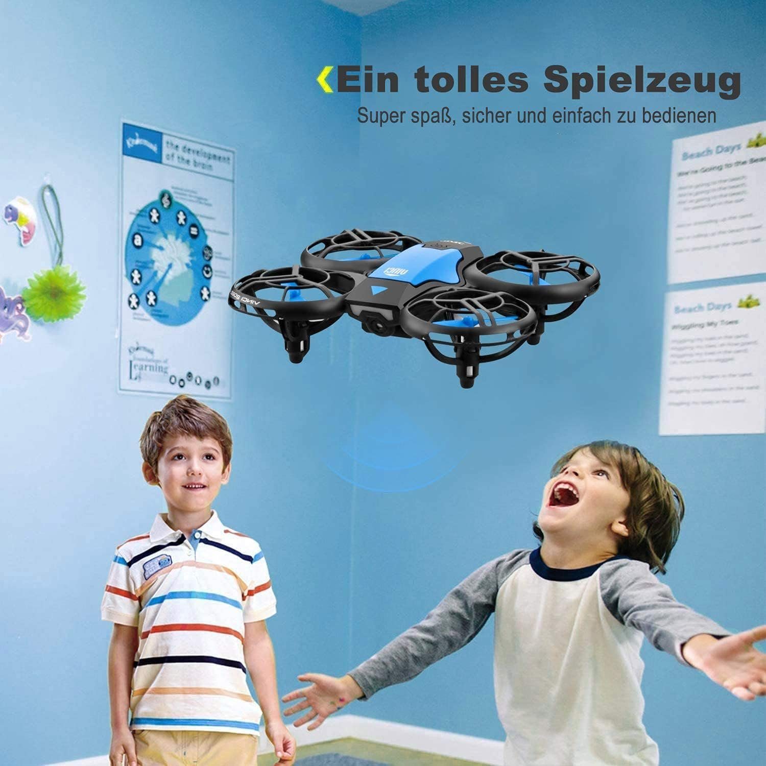 4DRC Drohne (Mini Drohne für Kinder RC Quadrocopter Fernbedienung und Handsteuerung)