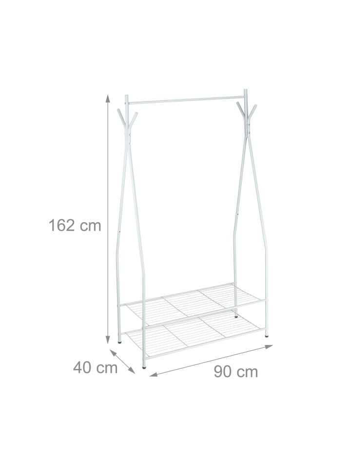 relaxdays Kleiderständer in Weiß-Grau - (B)90 x (H)162 x (T)40 cm günstig kaufen onesize