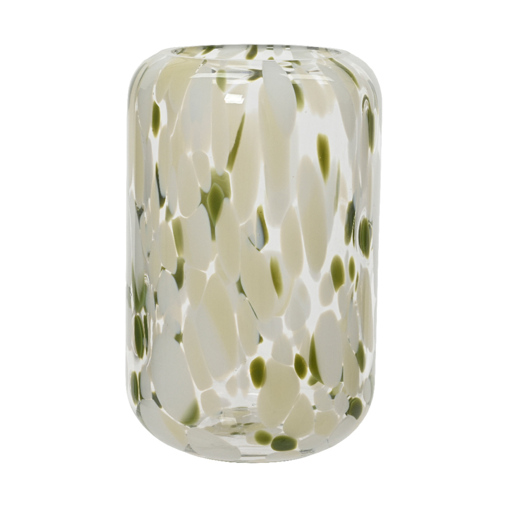 Vase gepunktet grün/beige