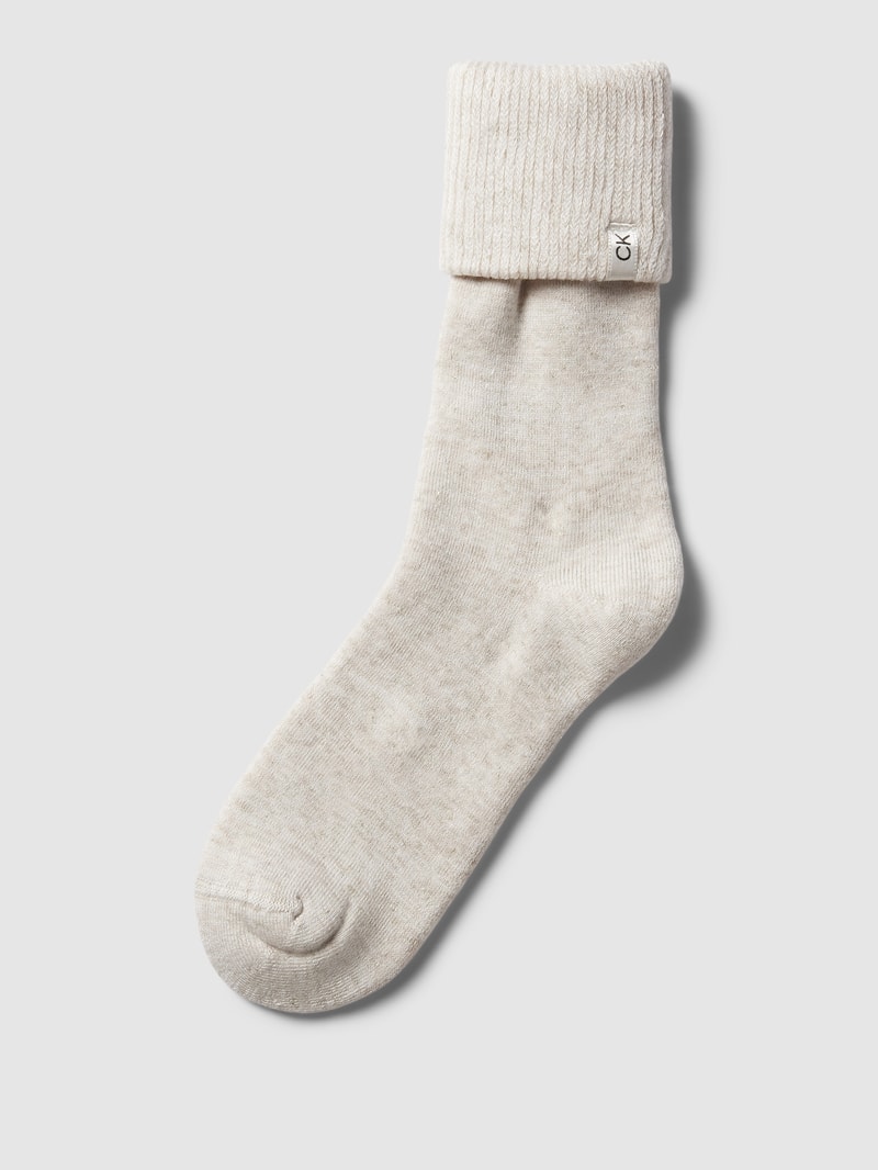 Socken mit Label-Stitching in beige