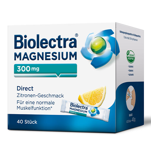 BIOLECTRA Magnesium 300 mg Direct Zitrone Sticks  40 St  Pellets