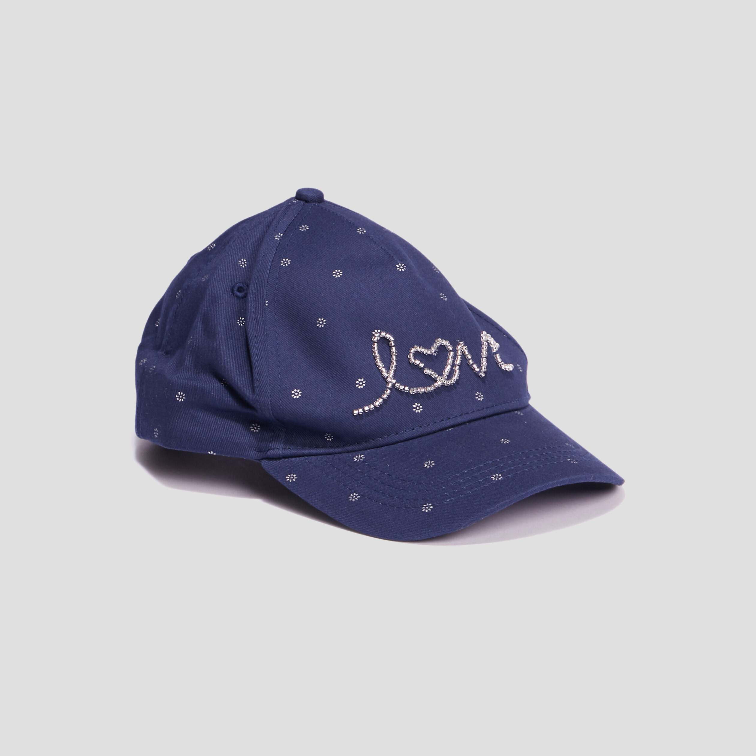 Casquette avec perles bleu marine fille | La Halle