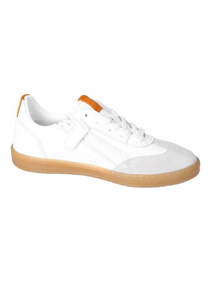 Ricosta Leder-Sneakers in Weiß/ Pink günstig kaufen