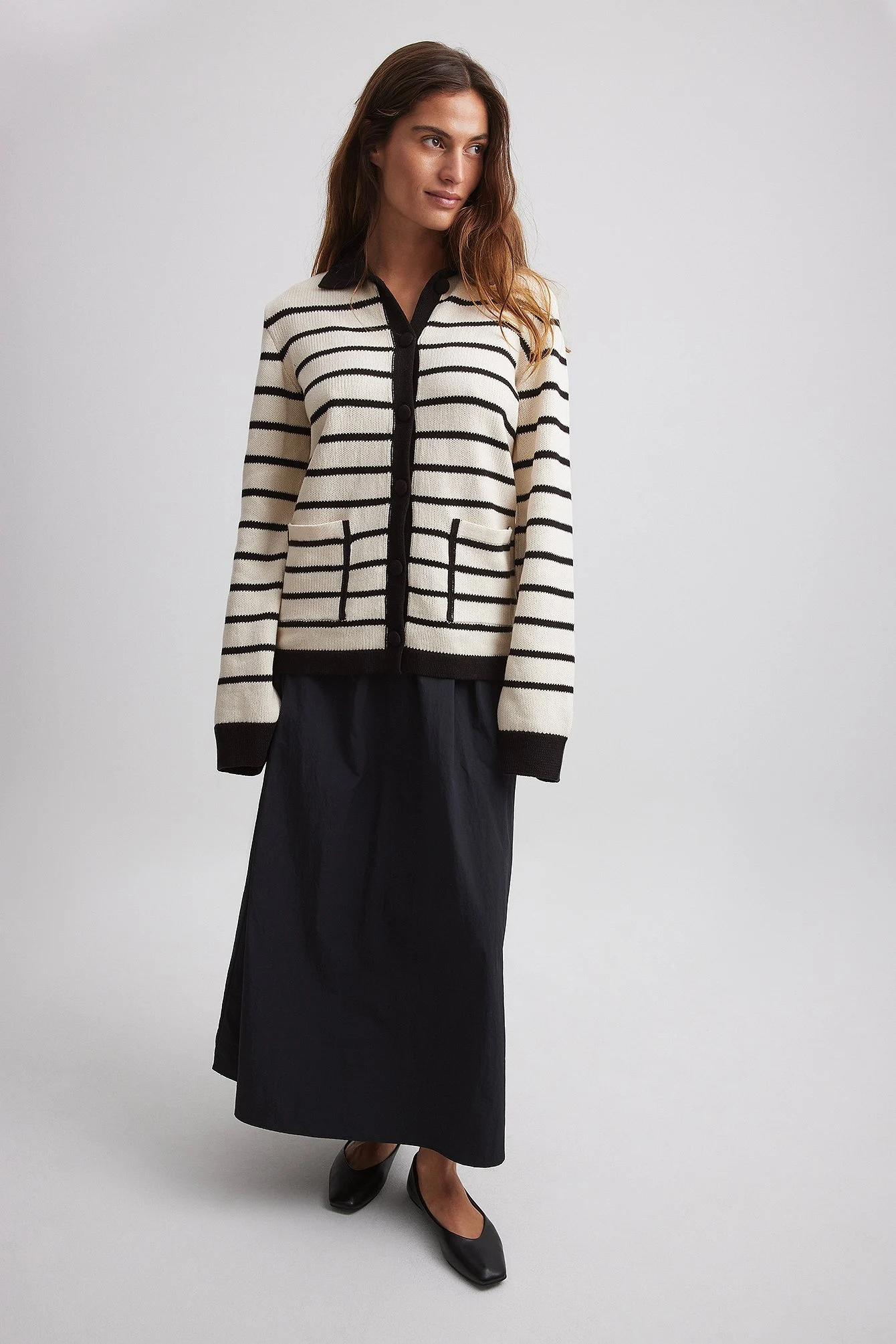Gestreifter Oversize-Strickcardigan