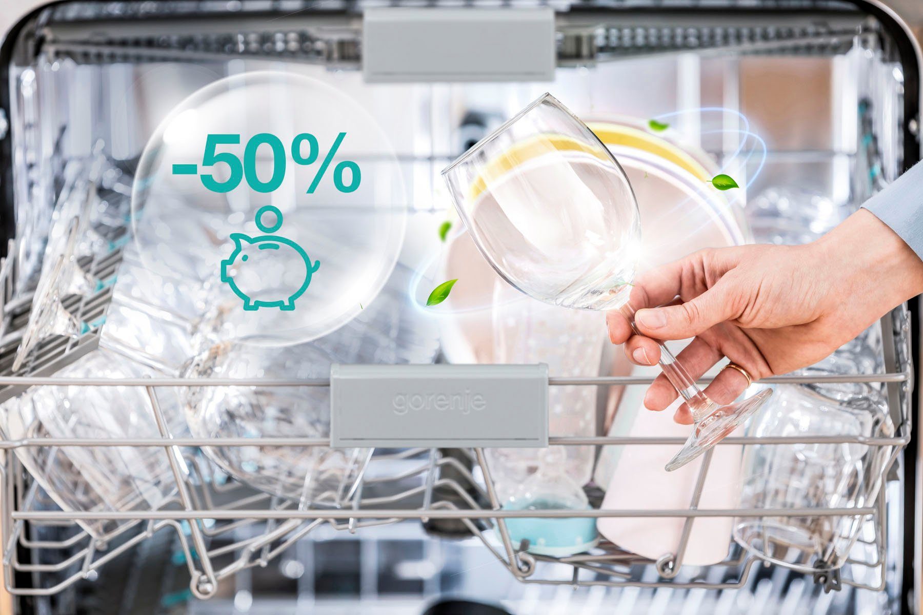 GORENJE teilintegrierbarer Geschirrspüler, GI673C60X, 16 Maßgedecke, automatische Türöffnung