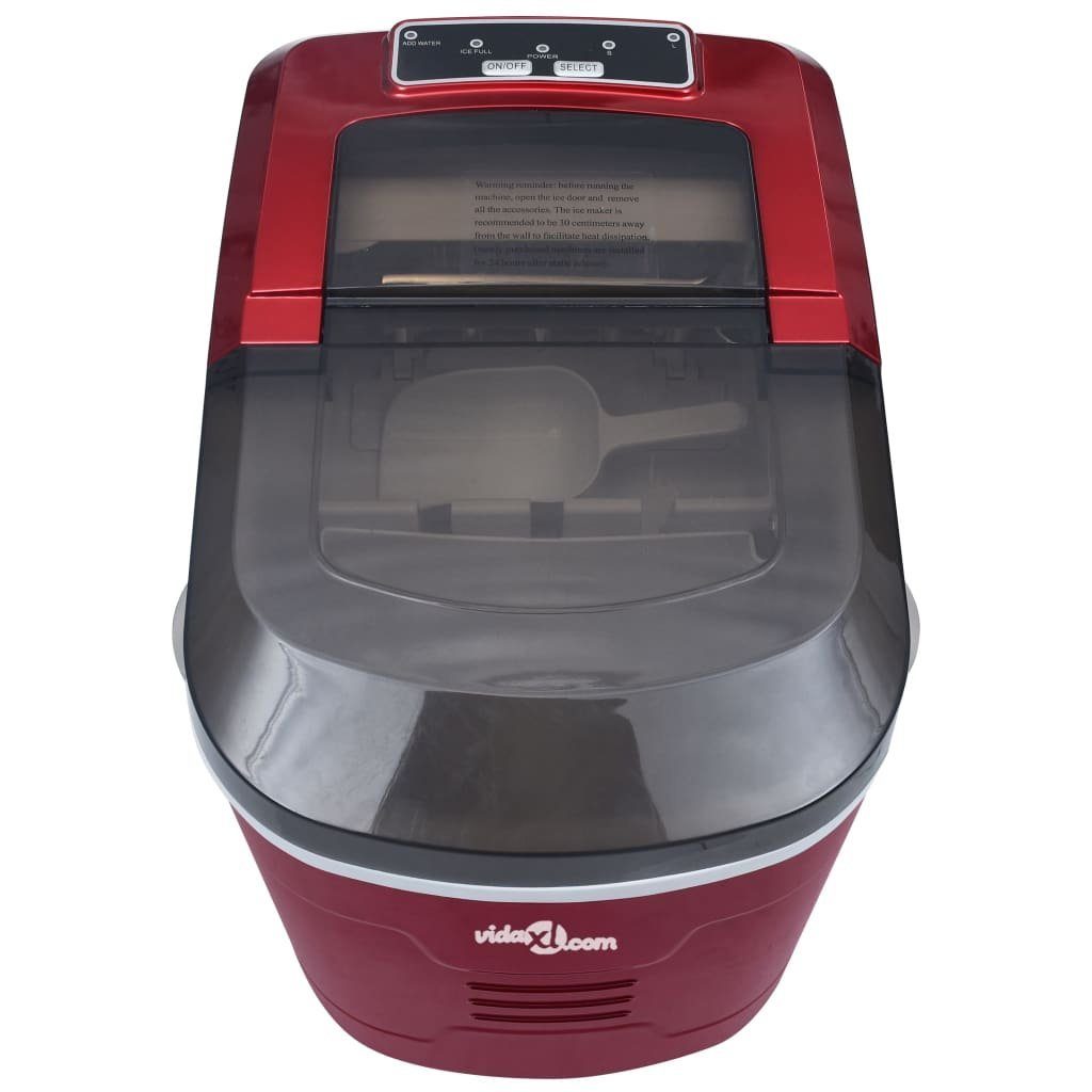vidaXL Eiswürfelmaschine Eiswürfelbereiter Rot 2,4 L 15 kg / 24 h